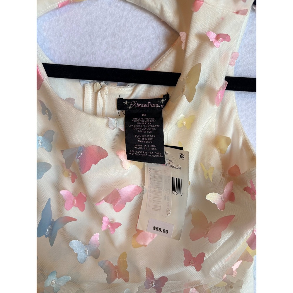 Xtraordinary Girls Size 16 Butterfly 3D Applique Party Easter Dress Pastel NWT - Picture 4 of 8